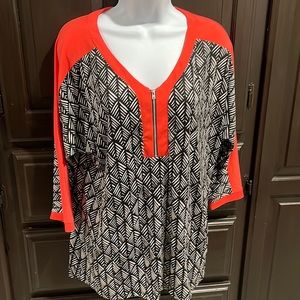 NY Collection Zippered Top Size L